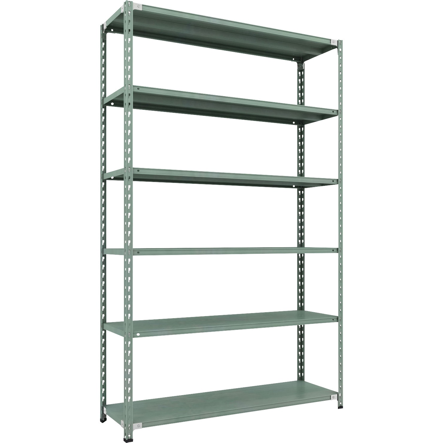 CB-8546-GN セミボルトレス軽量棚 (150kgタイプ・高さ2400mm) 6段 TRUSCO グリーン色 スチール 荷重900kg 奥行452mm  CB-8546-GN 27,986円