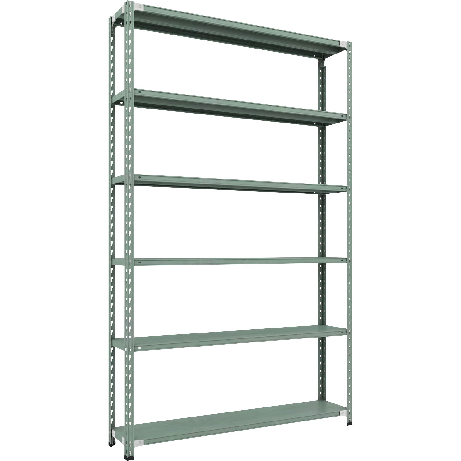 CB-8536-GN セミボルトレス軽量棚 (150kgタイプ・高さ2400mm) 6段 TRUSCO グリーン色 スチール 荷重900kg 奥行302mm  CB-8536-GN