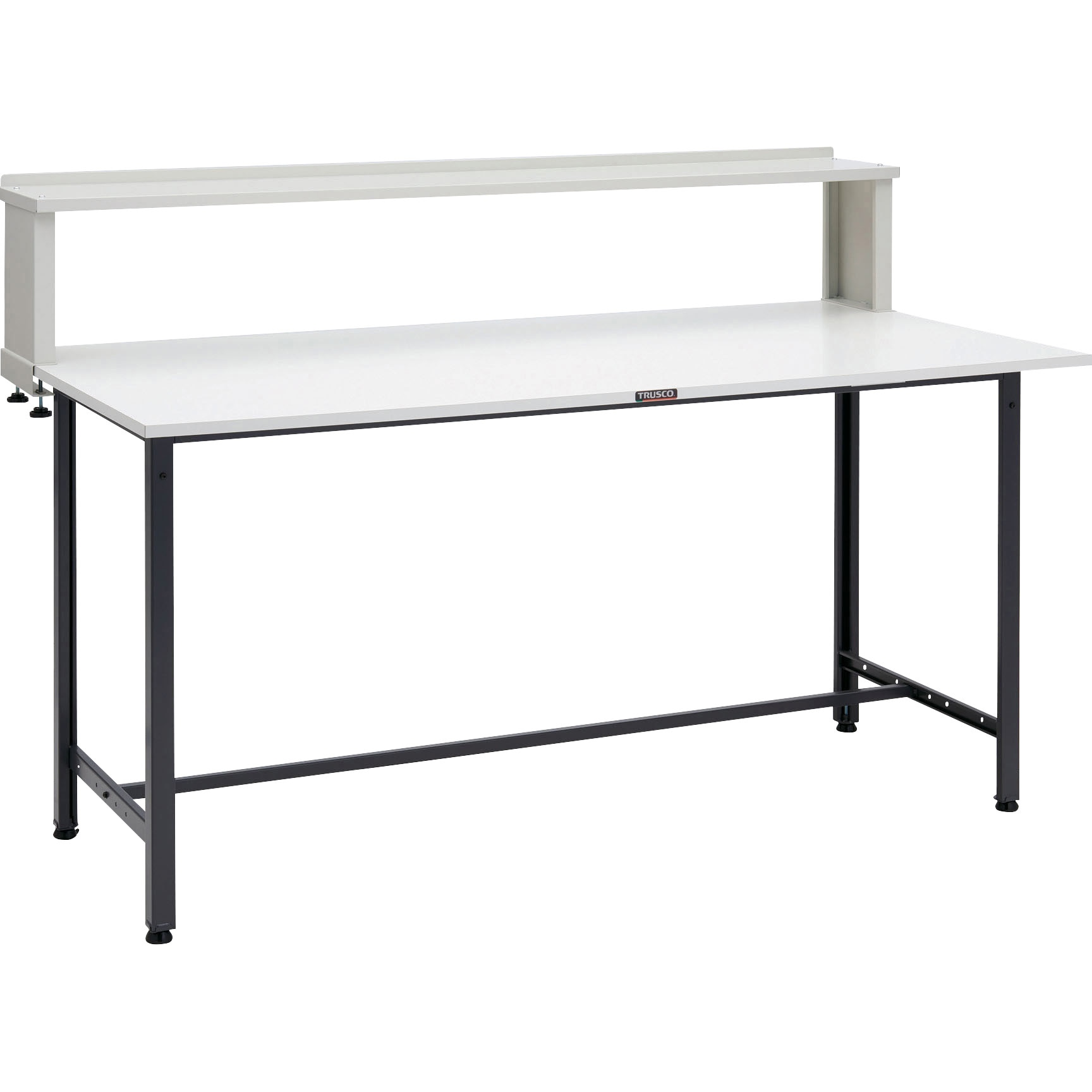 HAE-1809YURB DG 軽量立ち作業台(上棚付) TRUSCO 荷重300kg ポリ化粧製天板 間口1800mm奥行900mm高さ1204mm  HAE-1809YURB DG