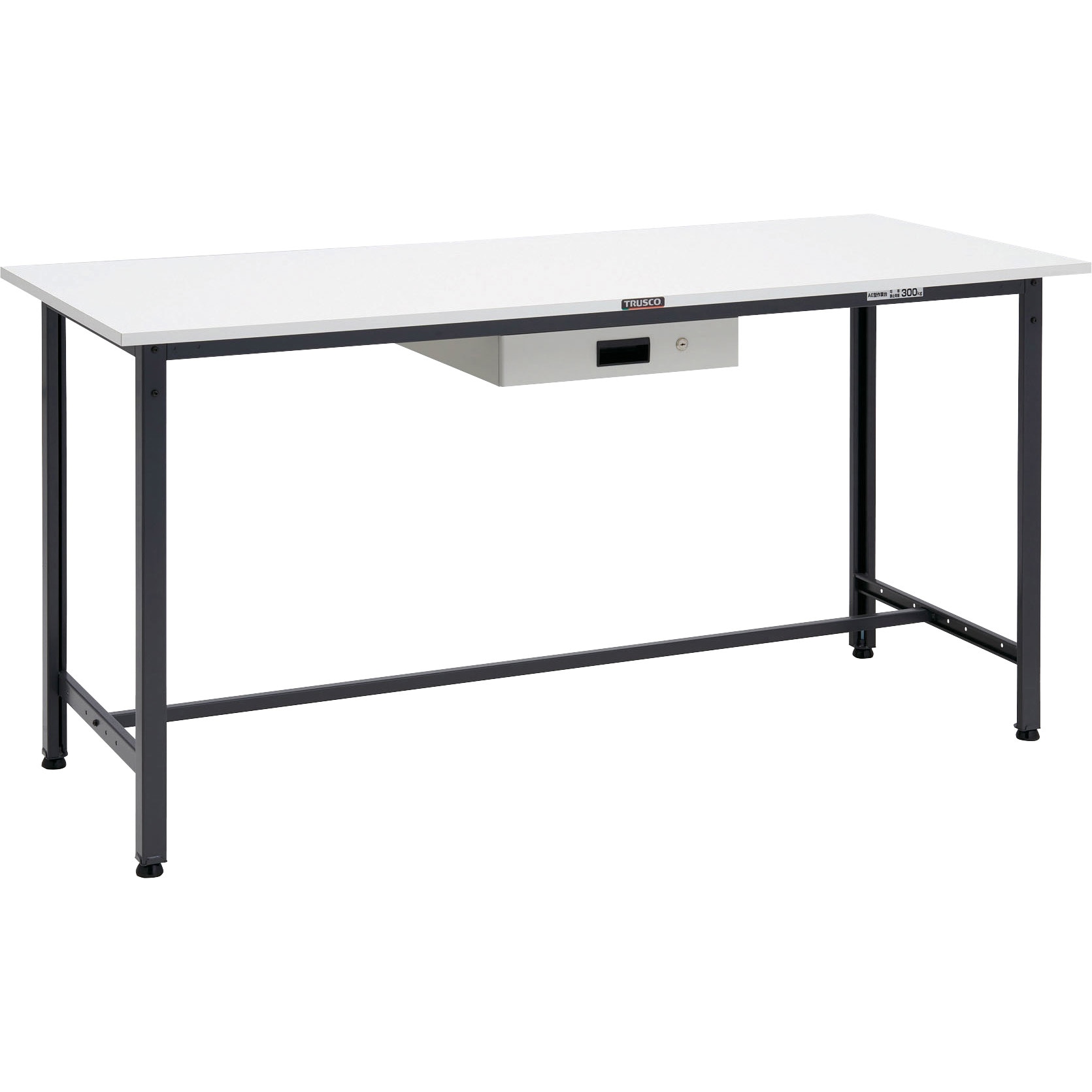 HAE-1800UDK1 DG 軽量立ち作業台(薄型引出し付) TRUSCO 荷重300kg ポリ化粧製天板 間口1800mm奥行750mm高さ900mm  HAE-1800UDK1 DG
