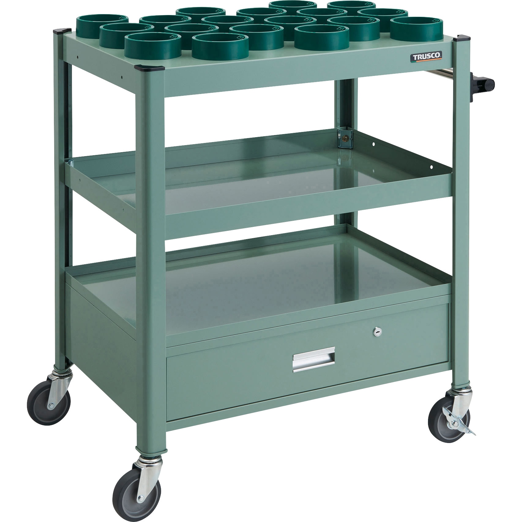 TCW-TD02DA-GN コンビネーションツーリングワゴン(HSKシャンク)引出しタイプ TRUSCO グリーン色 高さ915mm間口777mm  TCW-TD02DA-GN 51,588円