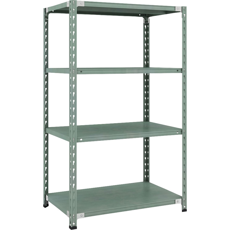 CB-5364-GN セミボルトレス軽量棚 (150kgタイプ、高さ1500mm) 4段 TRUSCO グリーン色 スチール 荷重900kg 奥行602mm  CB-5364-GN 18,235円