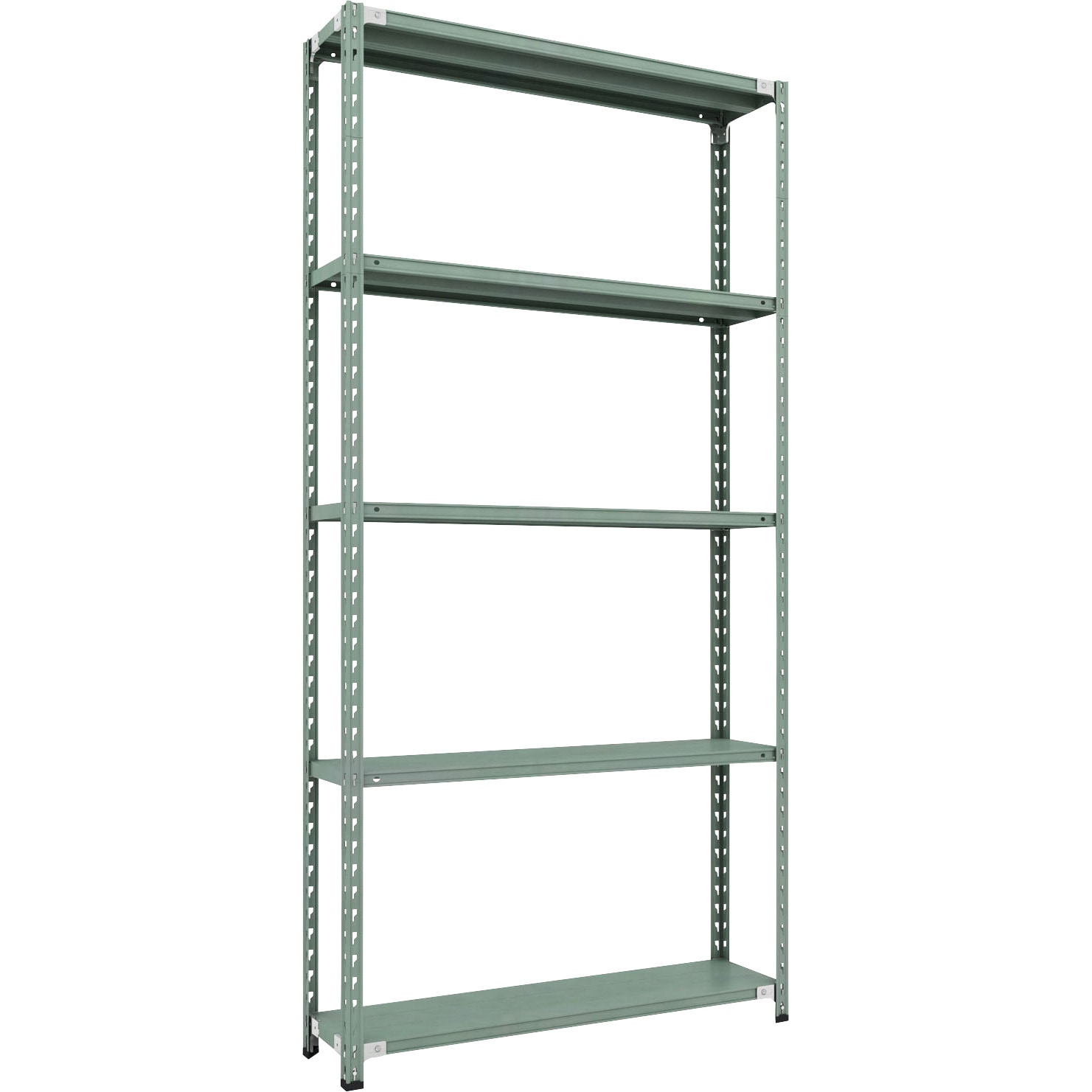 CB-8435-GN セミボルトレス軽量棚 (150kgタイプ・高さ2400mm) 5段 TRUSCO グリーン色 スチール 荷重900kg 奥行302mm  CB-8435-GN
