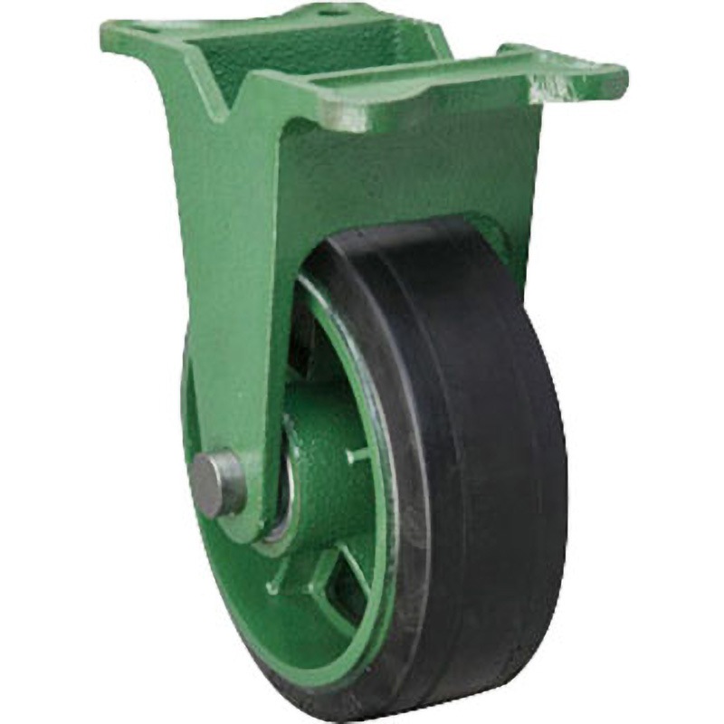 200X65TKB 幅広型金具付鋳物キャスター(ゴム車) 固定 東北車輌 許容荷重314daN 車輪径200mm取付高260mm