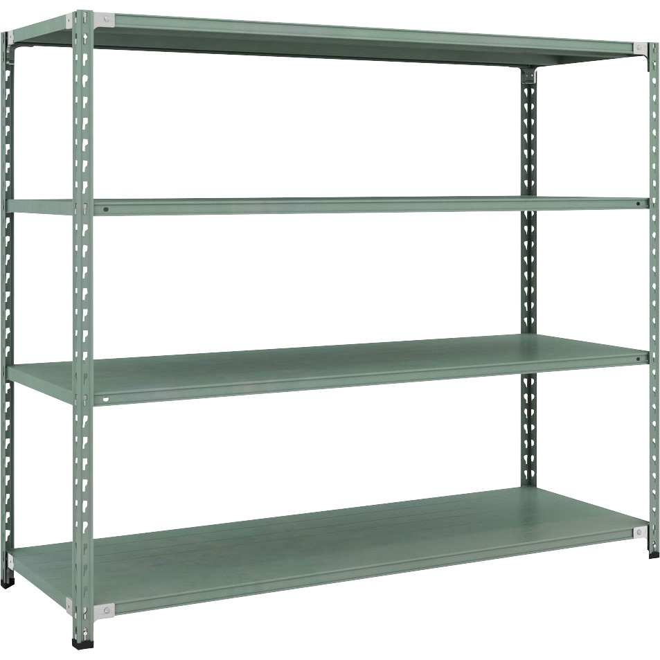 CB-5664-GN セミボルトレス軽量棚 (150kgタイプ、高さ1500mm) 4段 TRUSCO グリーン色 スチール 荷重900kg 奥行602mm  CB-5664-GN