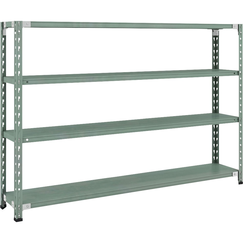 CB-4634-GN セミボルトレス軽量棚 (150kgタイプ、高さ1200mm) 4段 TRUSCO グリーン色 スチール 荷重900kg 奥行302mm  CB-4634-GN