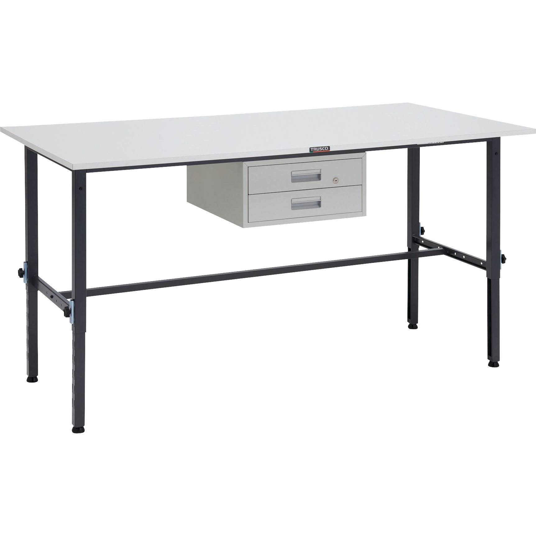 (直送品)TRUSCO SAEM型高さ調節作業台 1800X600 SAEM-1860 たのめーるTRUSCO SAEM型高さ調整作業台 1800×750 下棚2枚付