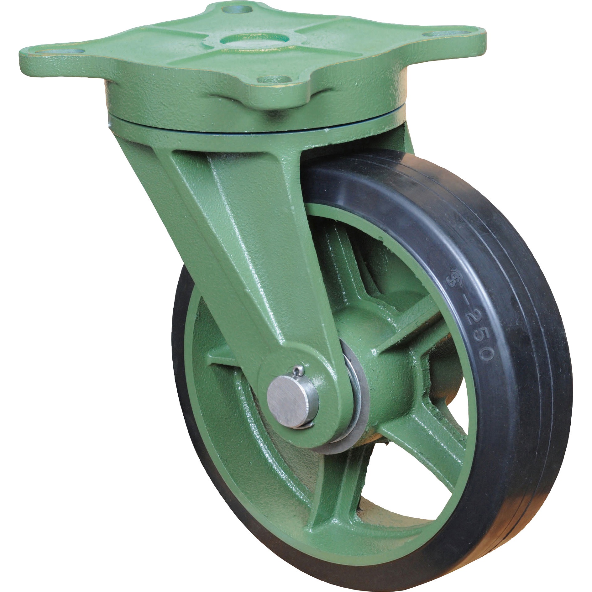 150X75TSRB 重荷重用AGV・牽引用キャスター(ゴム車) 東北車輌 許容荷重310kg 車輪径150mm取付高225mm