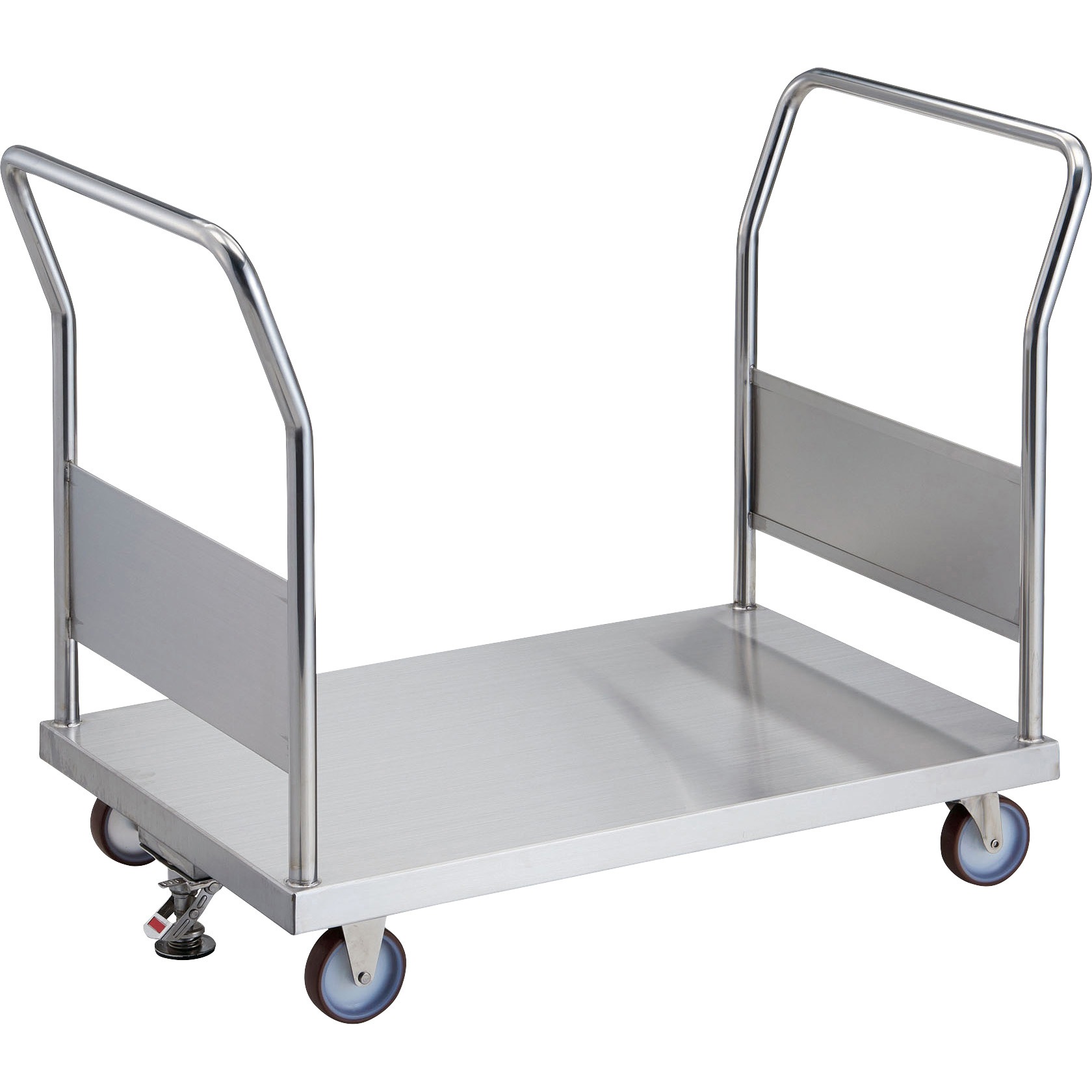AS-2W-100NU-S オールステンレス両袖台車(固定ハンドルタイプ・ナイロンウレタン車輪) 1台 TRUSCO 【通販モノタロウ】