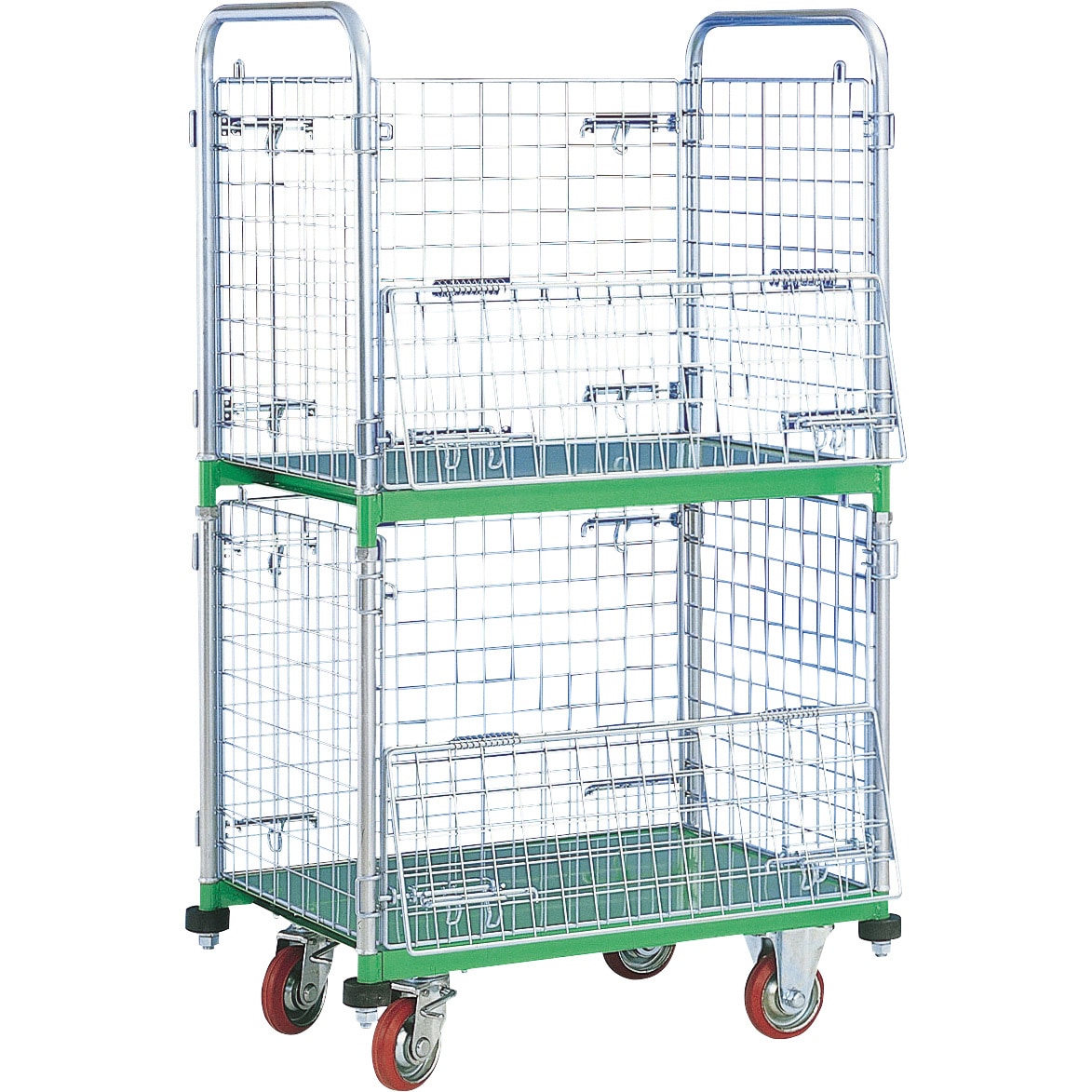 664A メッシュパックロール標準タイプ(四方囲いタイプ・棚板1枚付) 1台 神戸車輌製作所 【通販モノタロウ】