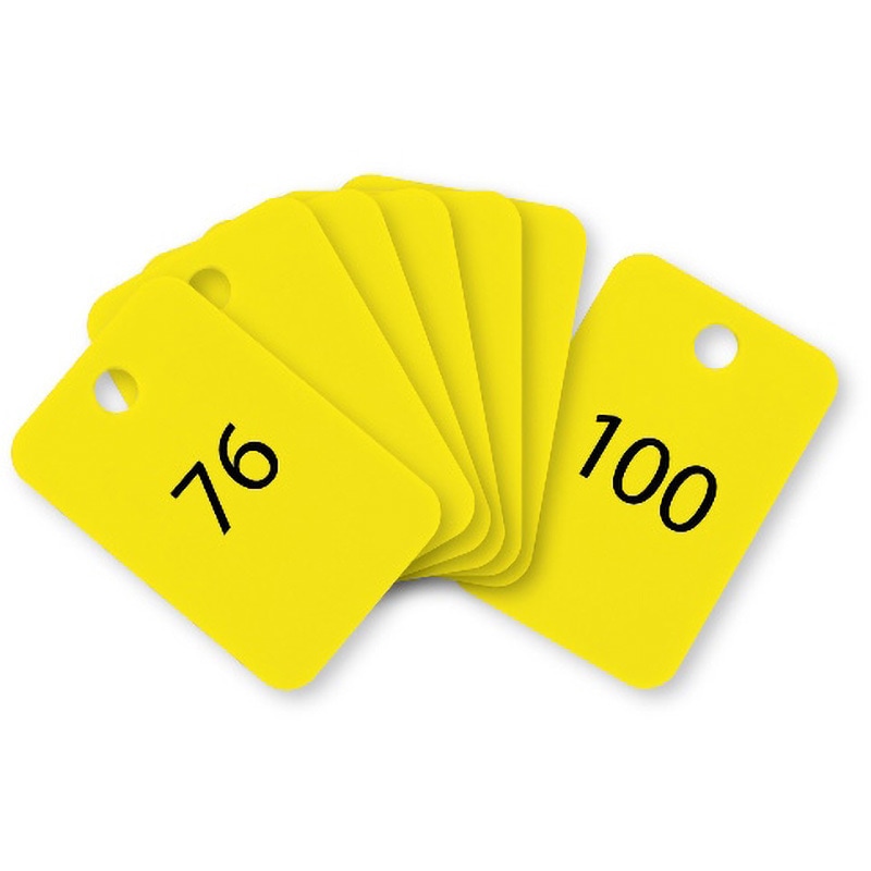 BF-57-YE スチロール番号札(長方形) オープン工業 セット内容76～100
