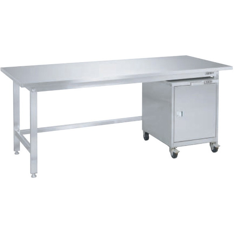 SUS3-187FC ステンレス作業台キャビネットワゴン(SS-FC)付 サカエ 間口1800mm奥行750mm高さ740mm  SUS3-187FC