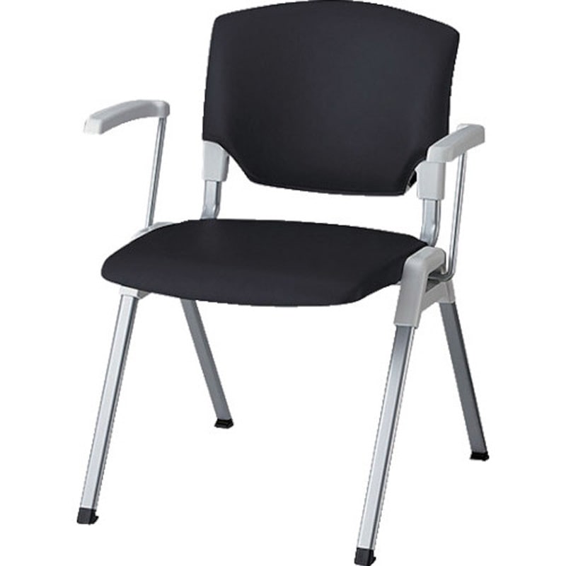 E473F-3-BK 会議用チェアー E473 ナイキ ブラック色 PP樹脂成型品 布張り 肘掛:付 25,546円