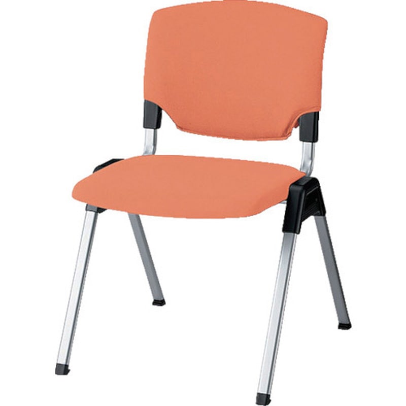 E472F-1-OR 会議用チェアー E472 ナイキ 布張り PP樹脂成型品 脚の種類4本脚タイプ オレンジ色