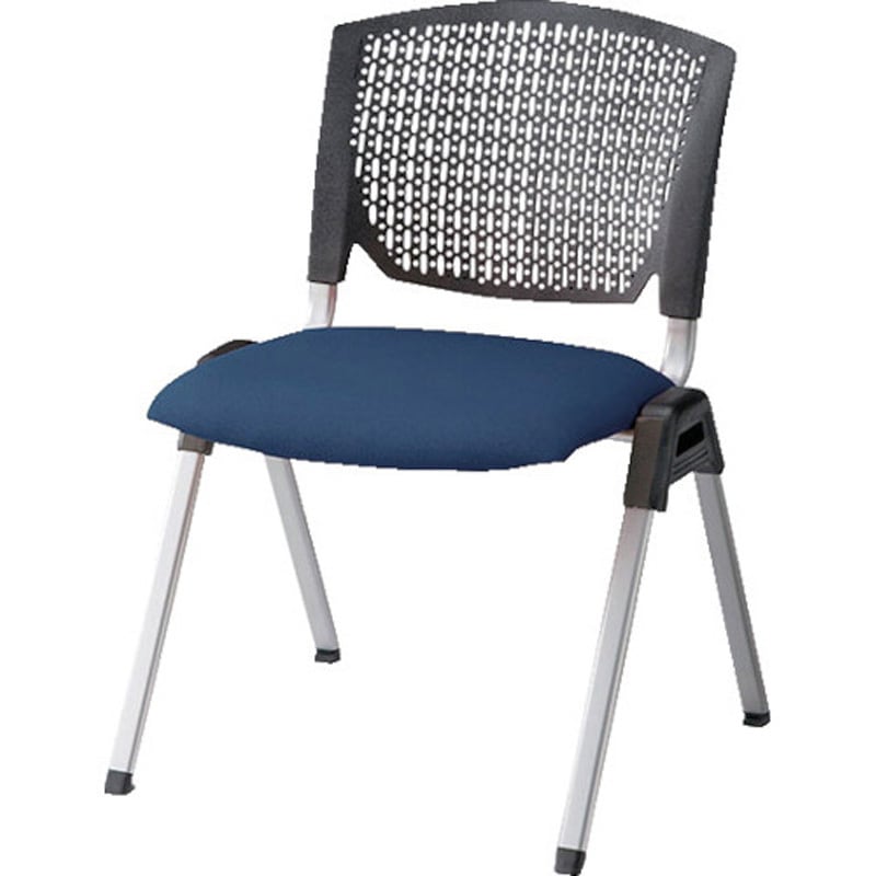 E470F-1-BL 会議用チェアー E470 ナイキ 布張り PP樹脂成型品 脚の種類4本脚タイプ ブルー色