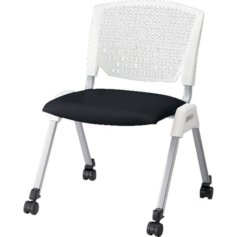 E470FC-3-BK 会議用チェアー E470 ナイキ ブラック色 付キャスター PP樹脂成型品