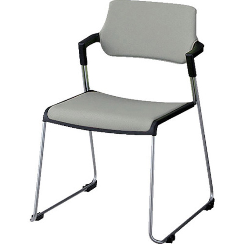 E423FM-1-GL 会議用チェアー E423 ナイキ 肘掛:付 布張り グレー色