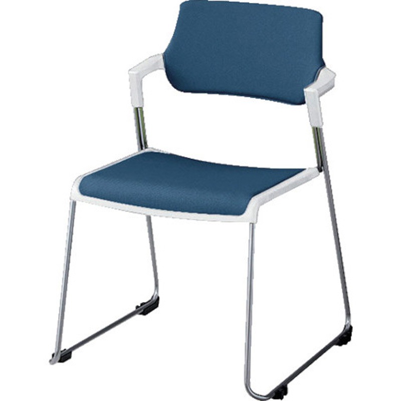 E423FM-3-BL 会議用チェアー E423 ナイキ 肘掛:付 布張り ブルー色