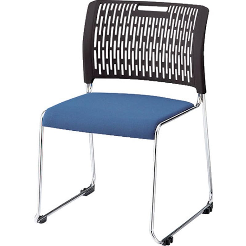 E415FM-1-BL 会議用チェアー E415 ナイキ PP樹脂成型品 布張り ブルー色