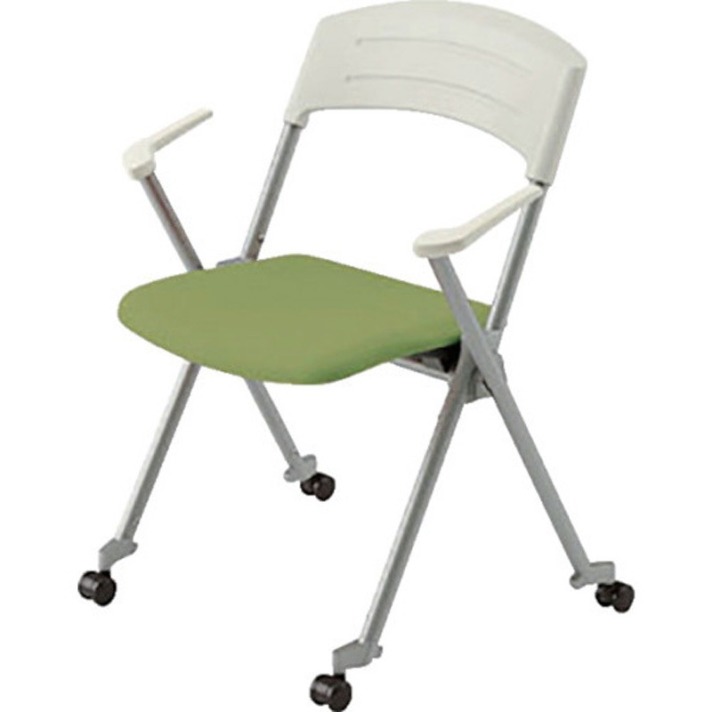 E405FC-GR 会議用チェアー E405 ナイキ 付キャスター 座面ハネ上げ式 グリーン色