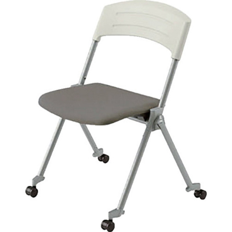 E404FC-GL 会議用チェアー E404 ナイキ 付キャスター 座面ハネ上げ式 グレー色