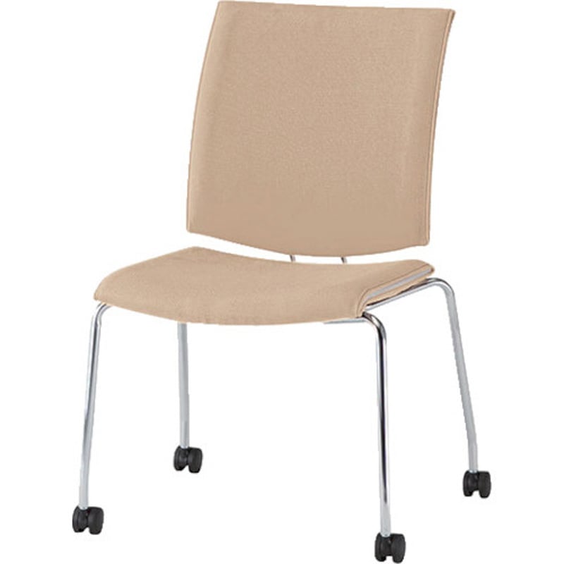 E338C-BG 会議用チェアー E338 ナイキ 付キャスター ベージュ色 質量10kg