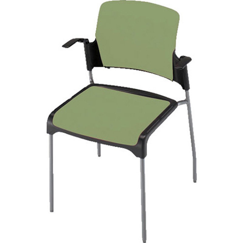 E244F-LGR 会議用チェアー E244 ナイキ 肘掛:付 脚の種類4本脚タイプ ライトグリーン色 質量5.2kg