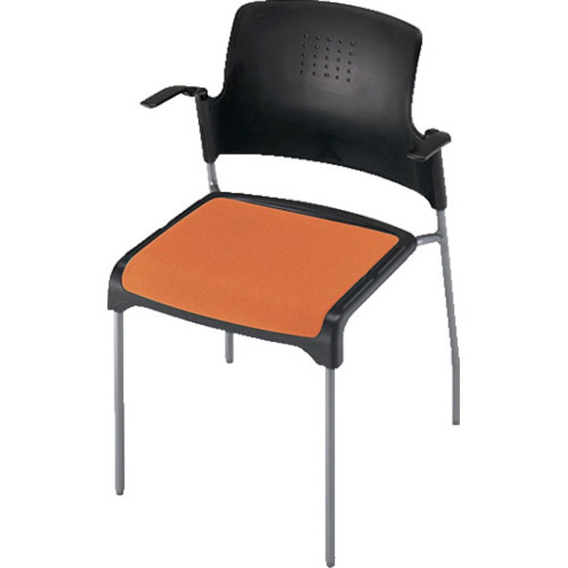 E244-OR 会議用チェアー E244 ナイキ 肘掛:付 脚の種類4本脚タイプ オレンジ色 質量5.1kg