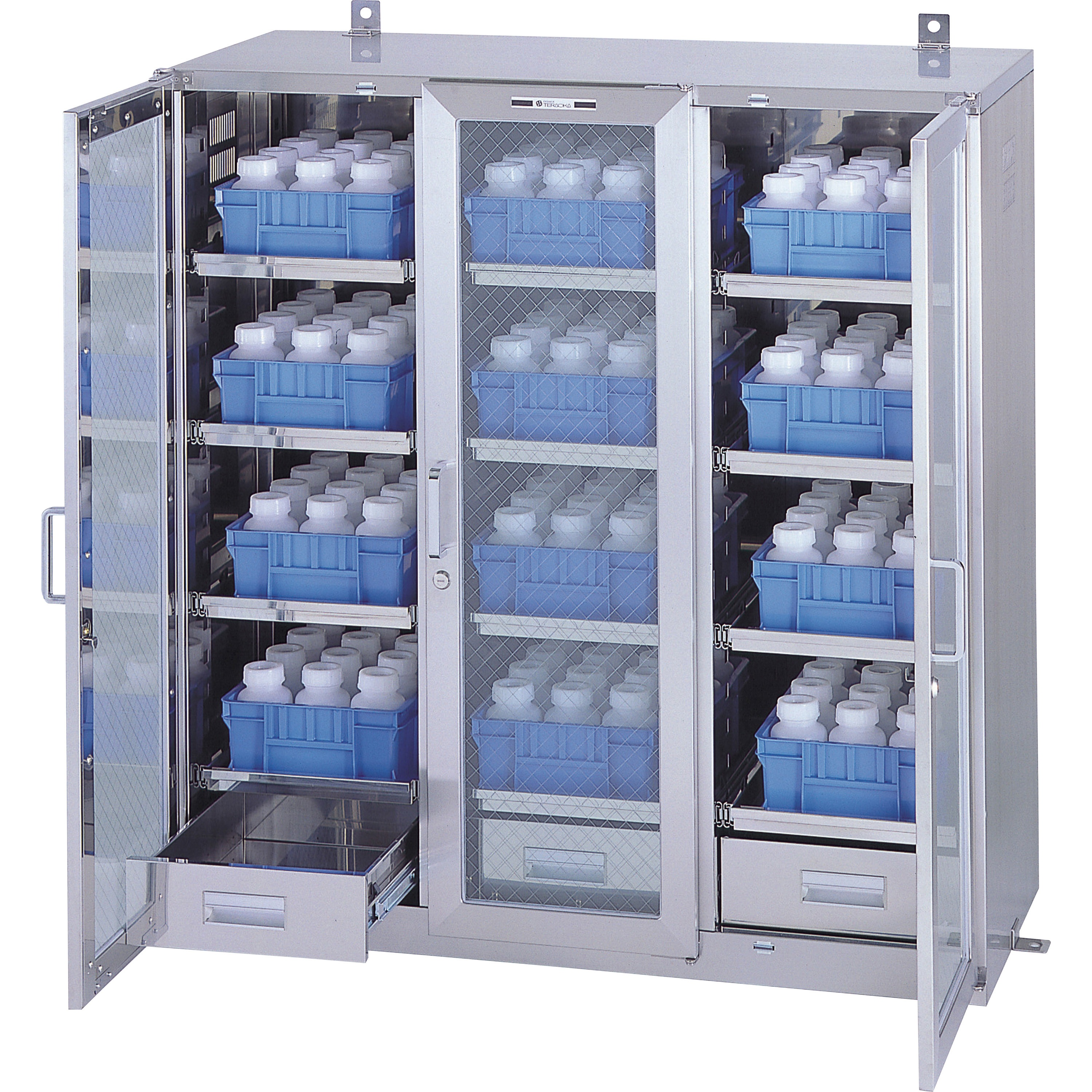 ANX-600G スーパーアネックス薬品庫(3室・引出し付)(壁際設置対応型) 1台 テラオカ(ANEX) 【通販モノタロウ】