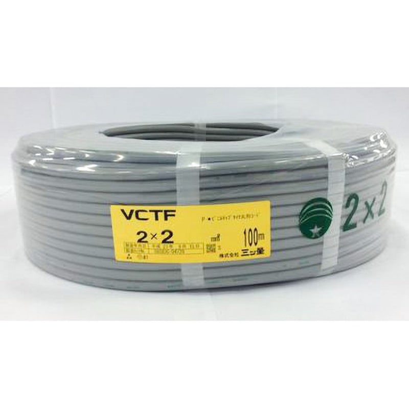 VCTF 2Cx2mm2 100m ビニルキャブタイヤ丸型コード　保管品　白色