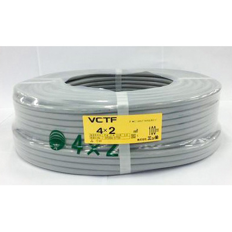 VCTF4X2S100 ビニルキャブタイヤ丸形コード エスネット 長さ100m導体サイズ2mm