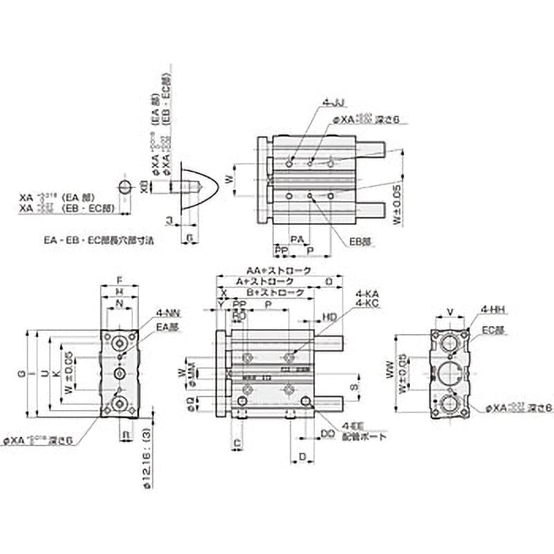 CKD ガイド付きシリンダ ころがり軸受 STG-B-63-150-T3H-T CKD(株)-