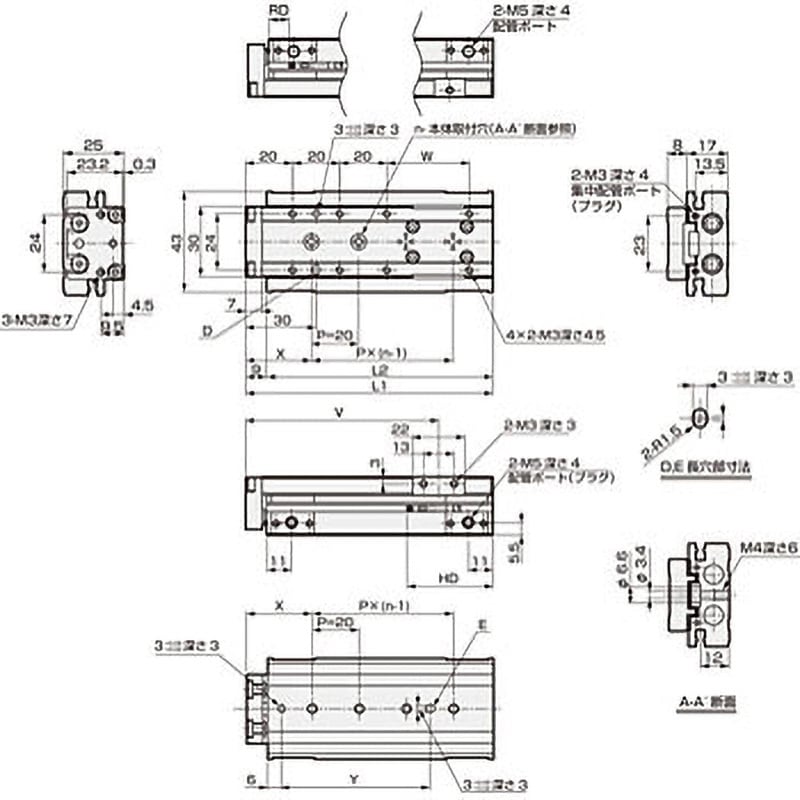 LCR-8-40-F3V-D リニアスライドシリンダ LCR 複動形 LCR-8 1本 CKD