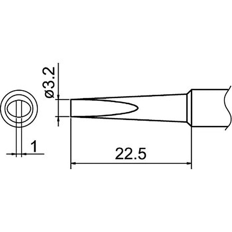 T18-DL32(10個) 交換こて先 T18シリーズ HAKKO(白光) D型  1セット(10個)