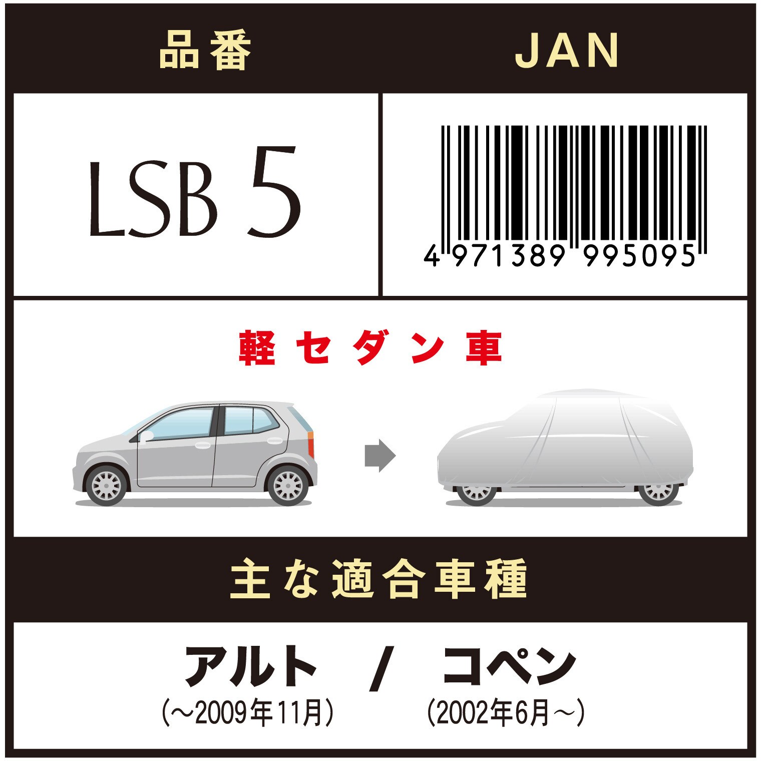 LSB-5 LSボディーカバー(一般車タイプ) 1枚 アラデン 【通販