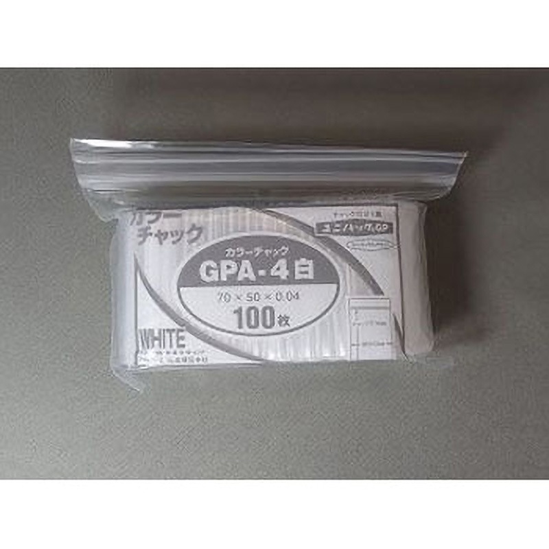 GPA-4 ユニパックGP カラーチャック セイニチ(生産日本社) 白色  1ケース(100枚×150袋)