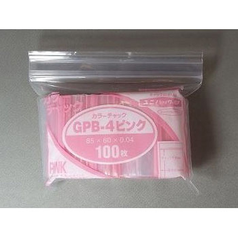 GPB-4 ユニパックGP カラーチャック セイニチ(生産日本社) ピンク色  1ケース(100枚×100袋)