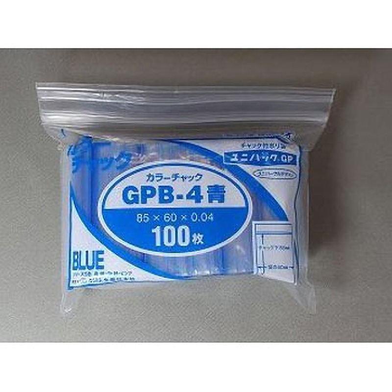 GPB-4 ユニパックGP カラーチャック セイニチ(生産日本社) 青色  1ケース(100枚×100袋)