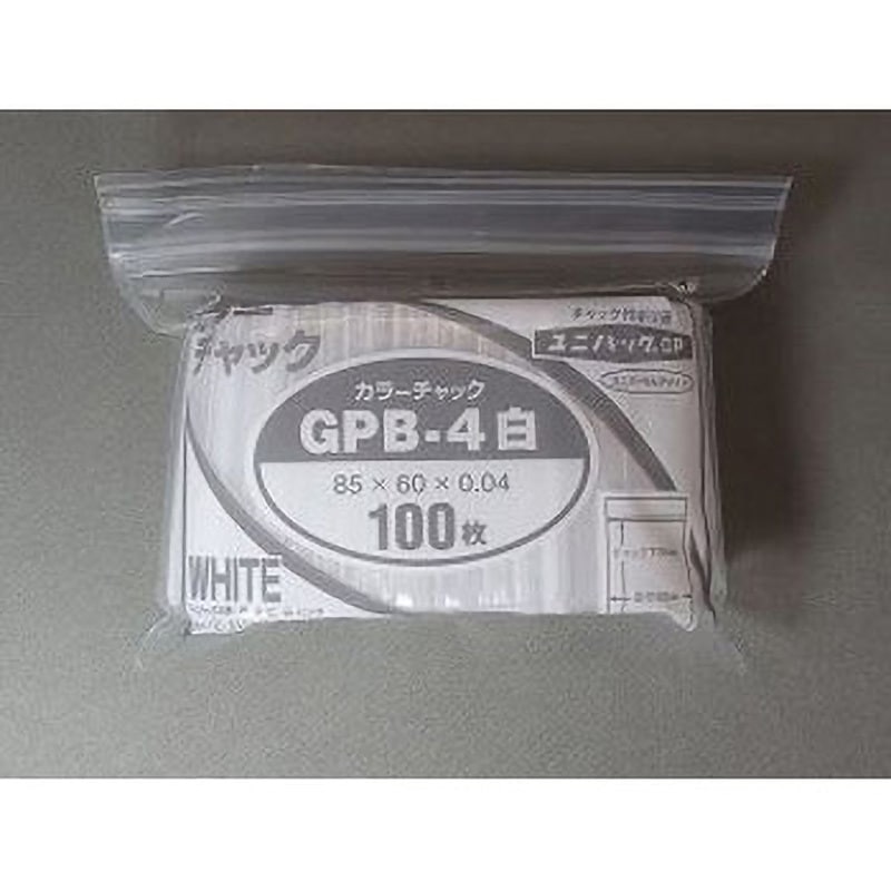 GPB-4 ユニパックGP カラーチャック セイニチ(生産日本社) 白色  1ケース(100枚×100袋) 20,986円