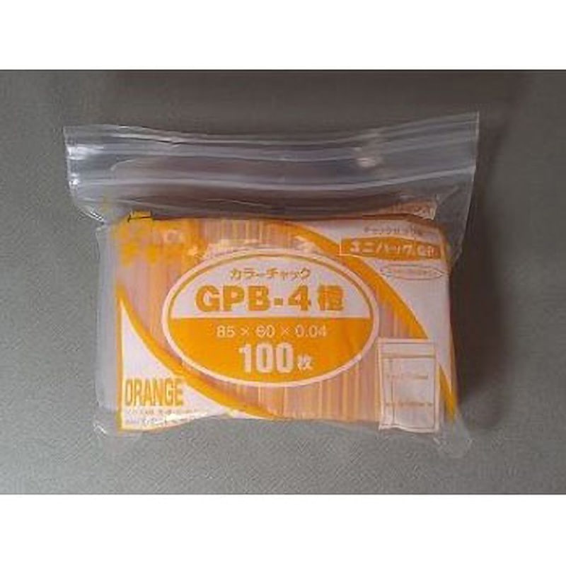 GPB-4 ユニパックGP カラーチャック セイニチ(生産日本社) 橙色  1ケース(100枚×100袋)