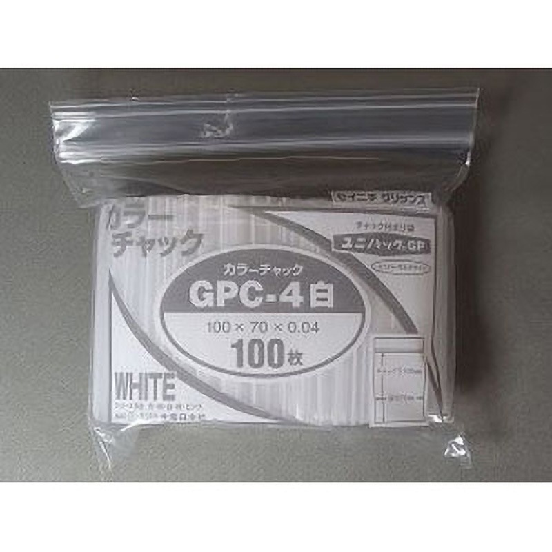 GPC-4 ユニパックGP カラーチャック セイニチ(生産日本社) 白色  1ケース(100枚×90袋)