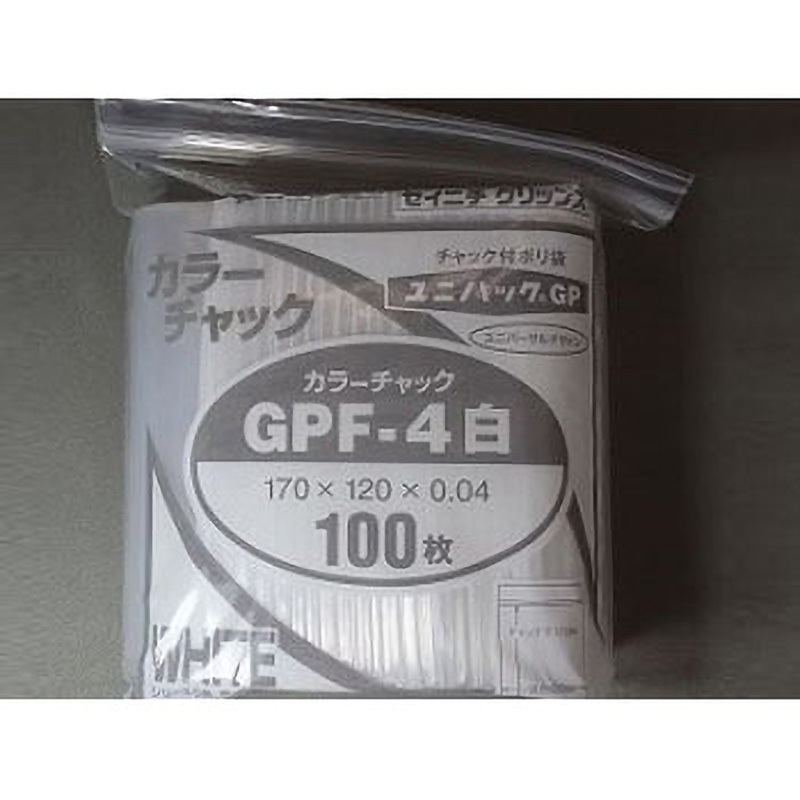 GPF-4 ユニパックGP カラーチャック セイニチ(生産日本社) 白色  1ケース(100枚×40袋)