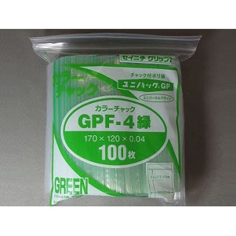 GPF-4 ユニパックGP カラーチャック セイニチ(生産日本社) 緑色  1ケース(100枚×40袋)