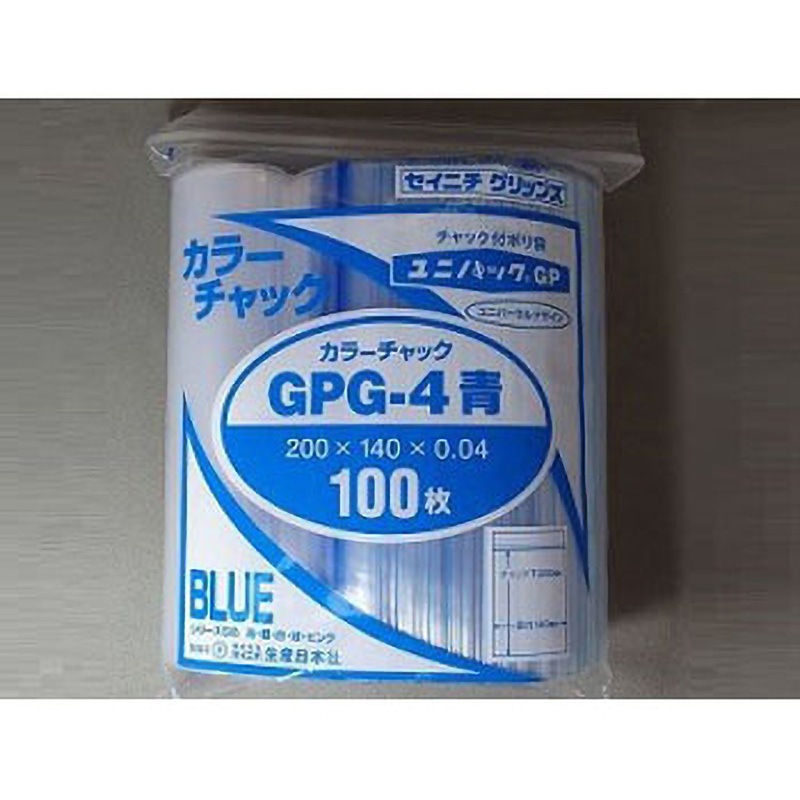 GPG-4 ユニパックGP カラーチャック セイニチ(生産日本社) 青色  1ケース(100枚×30袋)