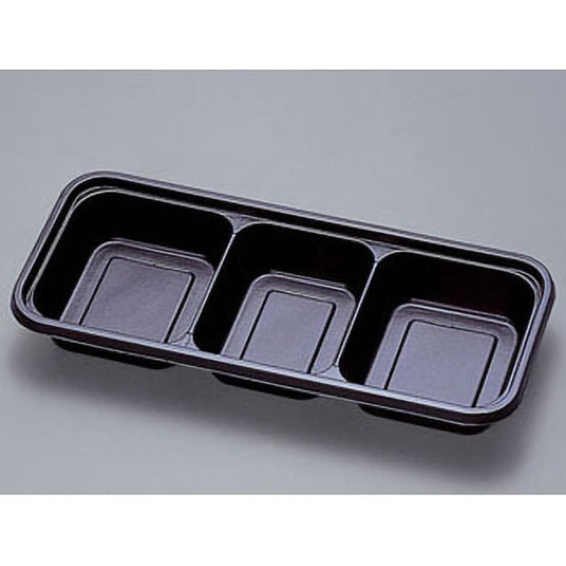 0591947 弁当容器TR フルレンジ 福助工業 本体 黒色  1ケース(50枚×12袋)