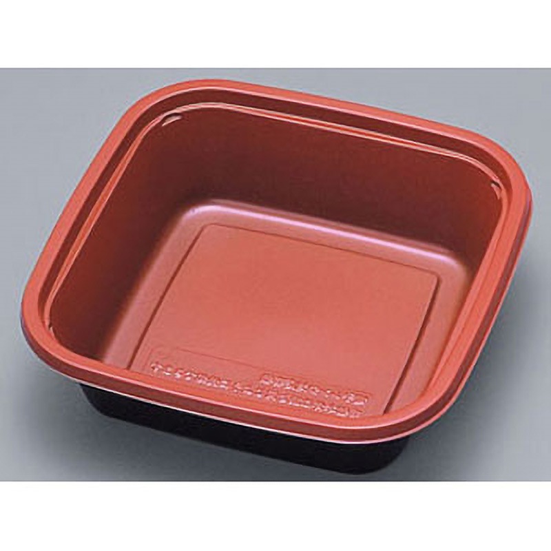 0593583 弁当容器TR フルレンジ 福助工業 本体 赤色  1ケース(50枚×18袋)