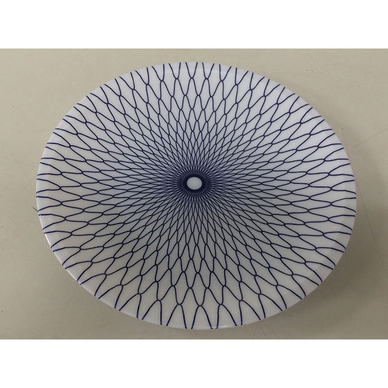 D-35 丸皿 網目ブルー ニシキ 本体  1ケース(10枚×12袋)