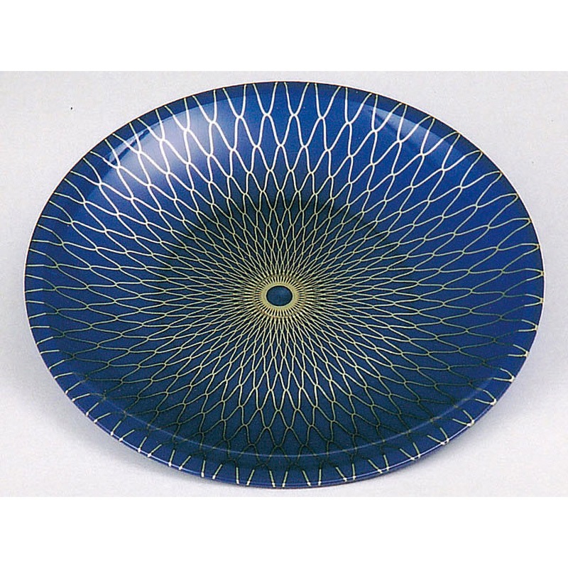 D-19 丸皿 紺網目ゴールド ニシキ 本体