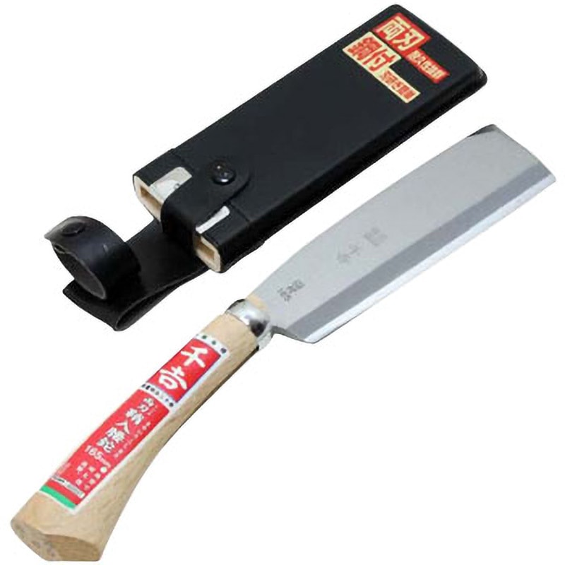 165MM 鞘入腰鉈 双刃 千吉 鋼付 両刃 刃長165mm幅80mm