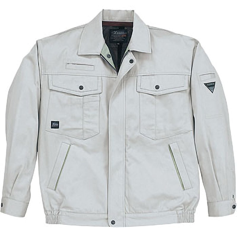 1260 1260 プリーツロンミニハイブリッド 長袖ブルゾン(秋冬用) ジーベック 帯電防止素材 T/Cソフトツイル グレー色 3L着丈69cm 5,458円